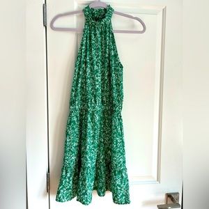 Floral high neck mini dress